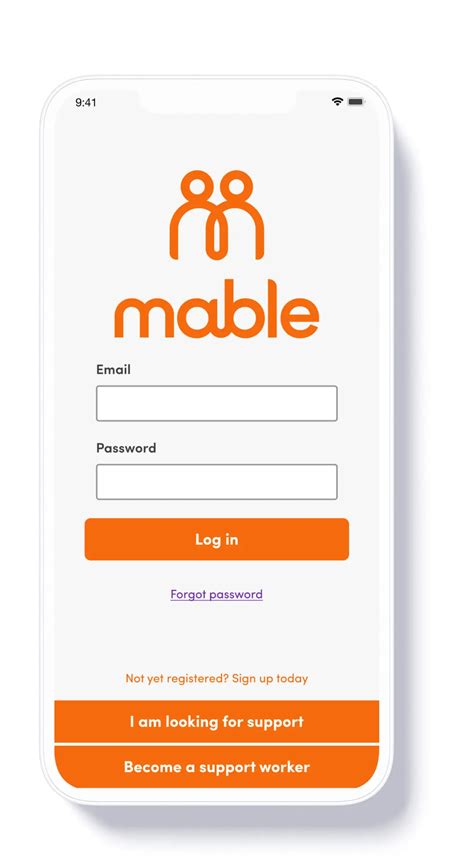 Mable: Login to the Platform.